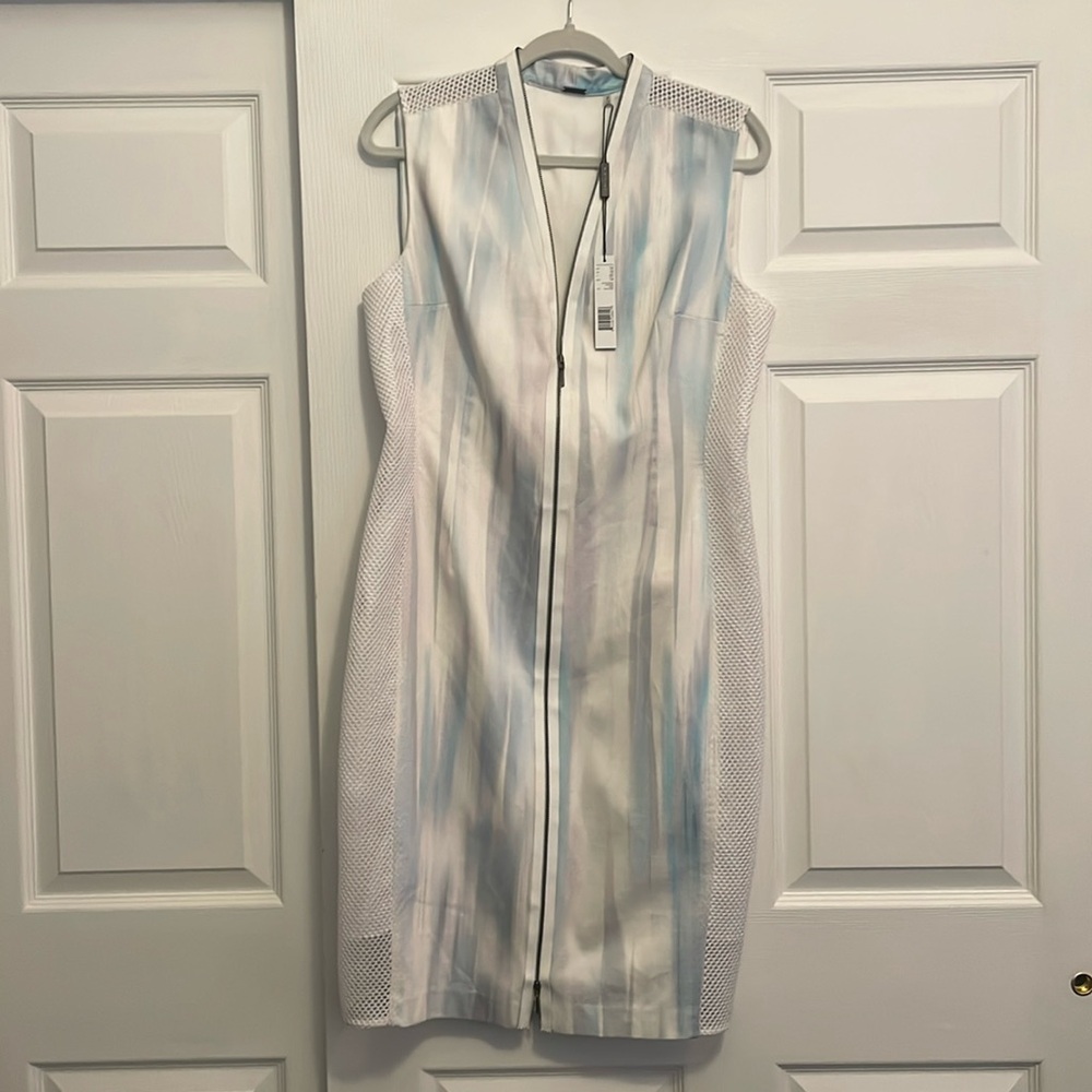 Woman Brand New Dress with TAGS! Elie Tahari Mesh Net Side Sheath Dress!